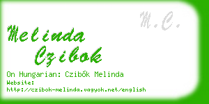 melinda czibok business card
